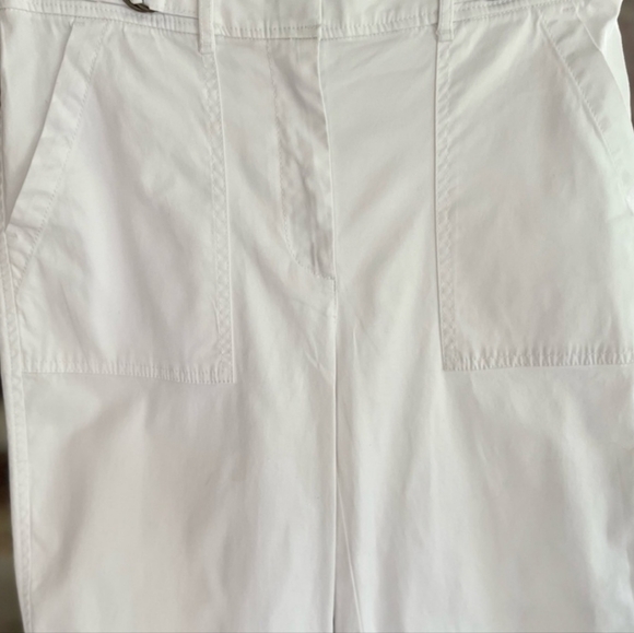 White House Black Market White Wide Leg Cropped Pants sz 12 - Picture 7 of 16